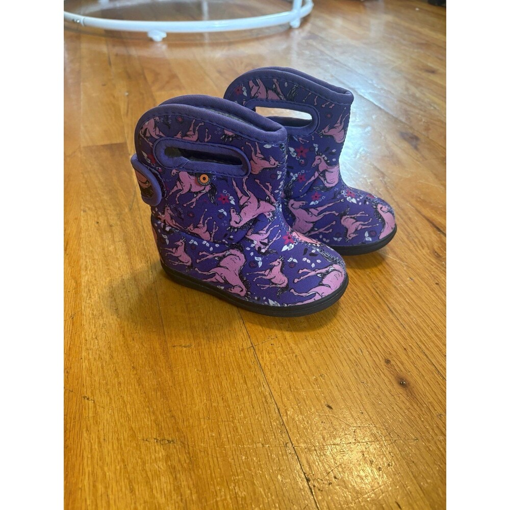 Bogs Toddler purple with pink unicorn Boots Size infant 6